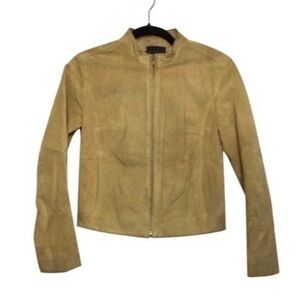 NWOT The Limited Suede Leather Jacket in Tan/Cream